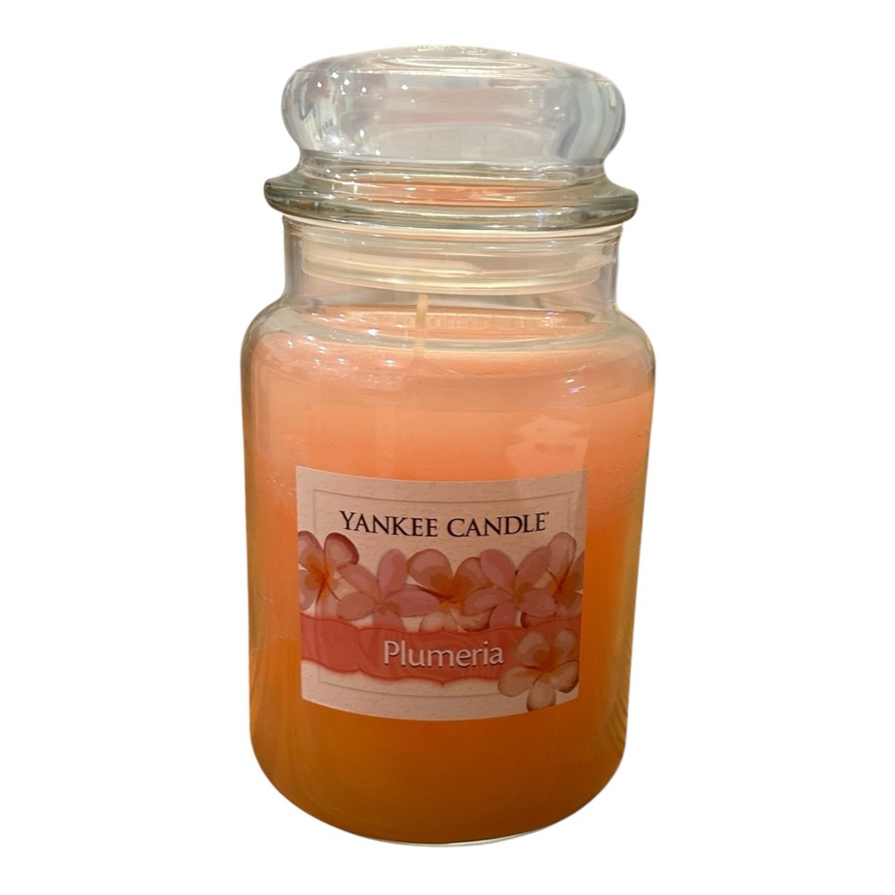Yankee Candle Plumeria Jar Candle 22 Oz NEW NOS Pink Discontinued Summer